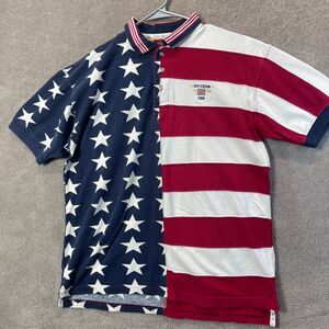Ivy Crew Polo Shirt Mens XL American Flag Patriotic Americana Classic Preppy